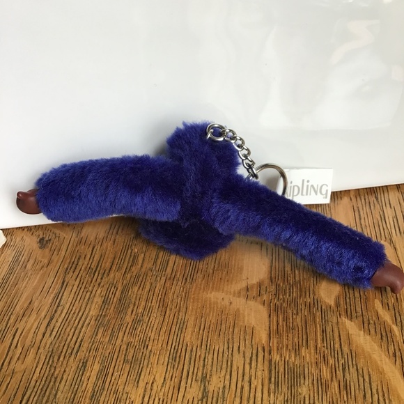 NEW Kipling Gorilla Key Chain Ring Blue Roland Handbag Purse Charm - Picture 7 of 8